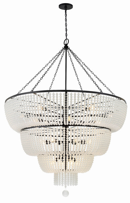 Crystorama 618-MK 24 Light Chandelier, Matte Black