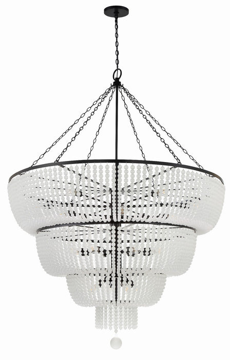 Crystorama 618-MK 24 Light Chandelier, Matte Black