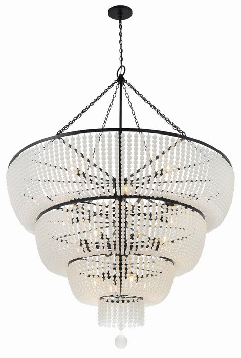 Crystorama 618-MK 24 Light Chandelier, Matte Black