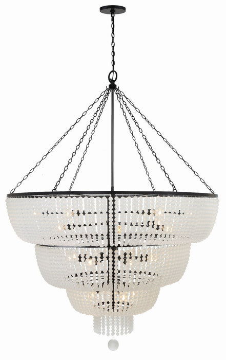 Crystorama 618-MK 24 Light Chandelier, Matte Black