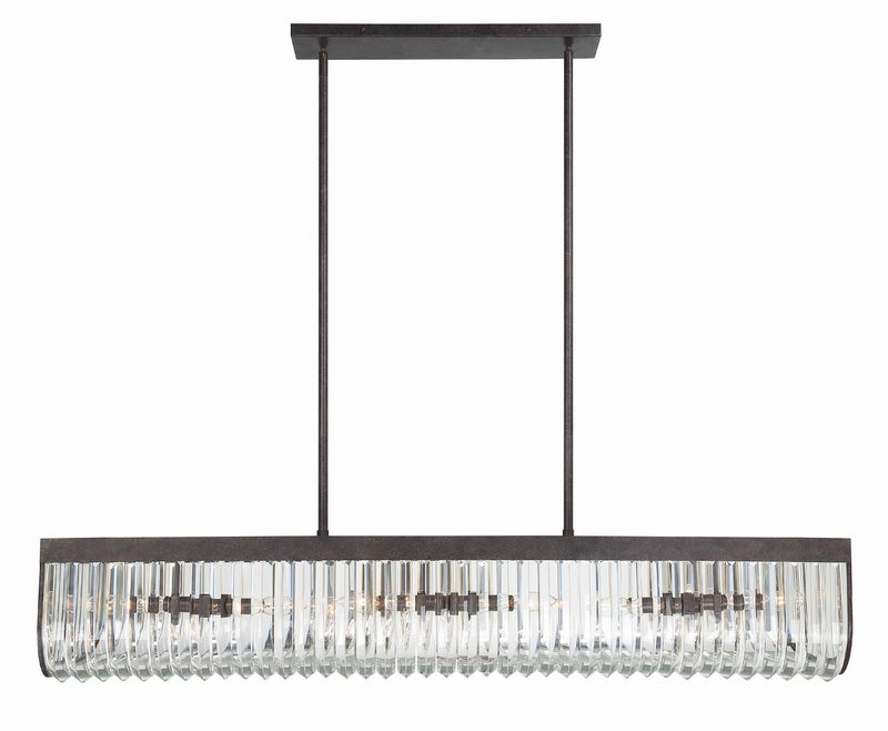 Crystorama ALI-B2007-CZ Six Light Chandelier, Charcoal Bronze