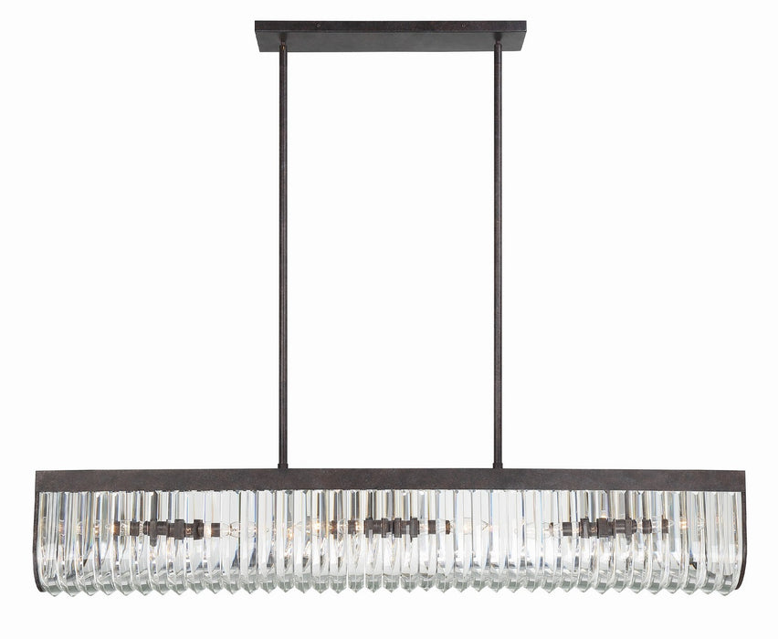Crystorama ALI-B2007-CZ Six Light Chandelier, Charcoal Bronze