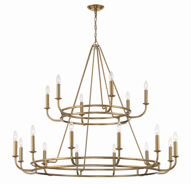 Crystorama BAI-A2109-AG 18 Light Chandelier, Aged Brass