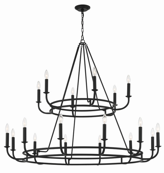 Crystorama BAI-A2109-MK 18 Light Chandelier, Matte Black