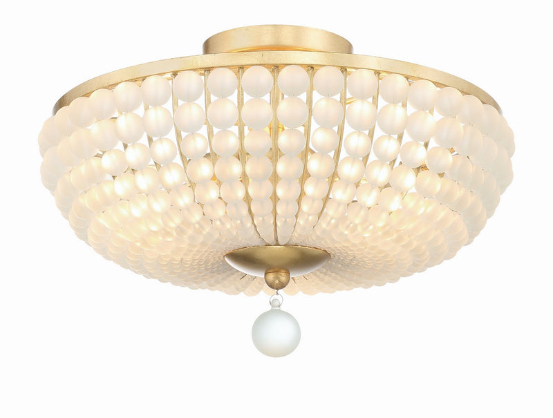Crystorama BLA-10660-GA Three Light Semi Flush Mount, Antique Gold