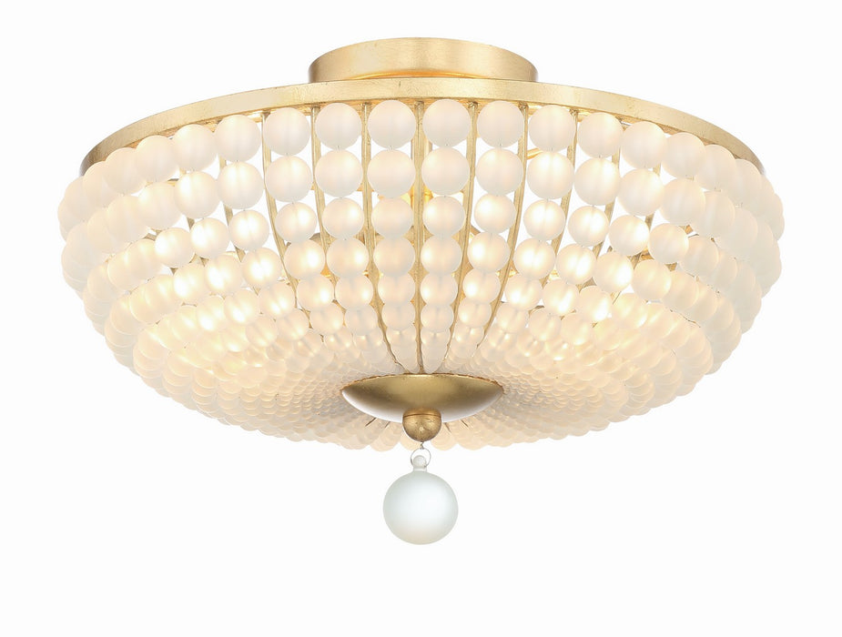 Crystorama BLA-10660-GA Three Light Semi Flush Mount, Antique Gold