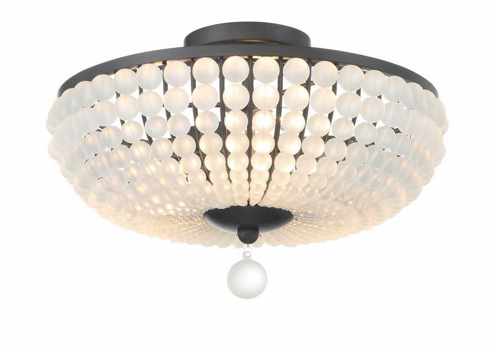 Crystorama BLA-10660-MK Three Light Semi Flush Mount, Matte Black