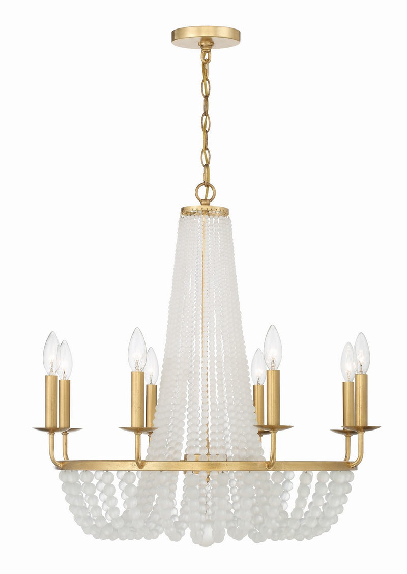 Crystorama BLA-10668-GA Eight Light Chandelier, Antique Gold