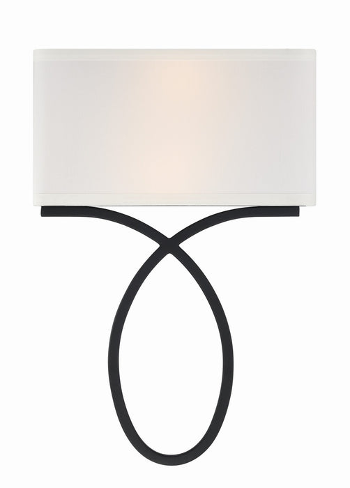 Crystorama BRK-A3702-BF Two Light Wall Sconce, Black Forged