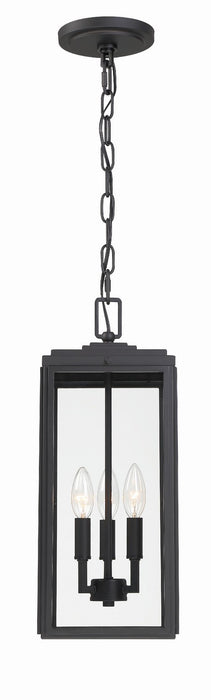 Crystorama BYR-80105-MK Three Light Outdoor Pendant, Matte Black