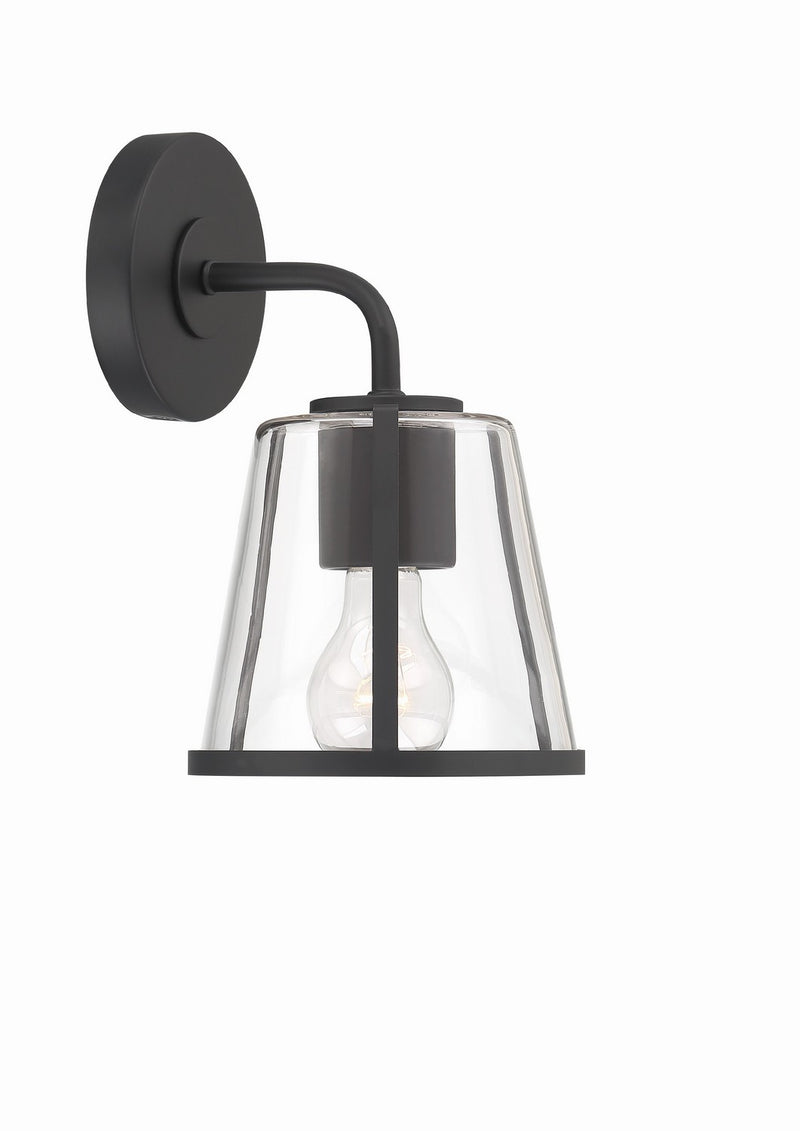 Crystorama FUL-911-BK-CL One Light Bath, Black