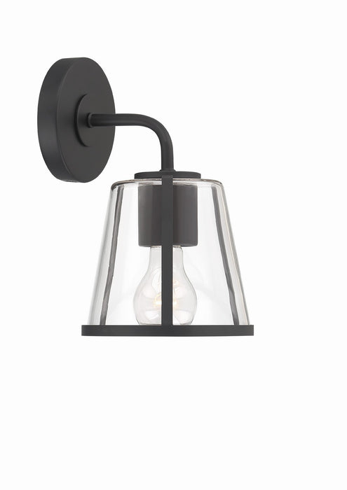 Crystorama FUL-911-BK-CL One Light Bath, Black