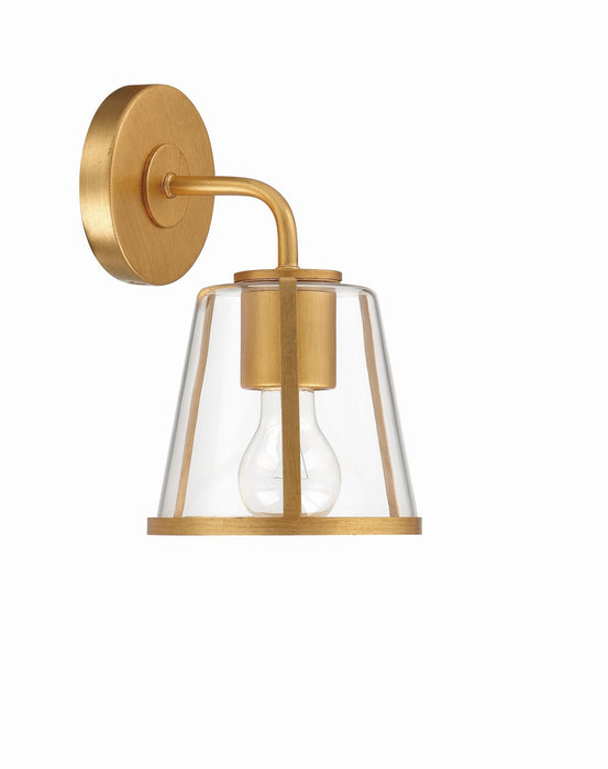 Crystorama FUL-911-GA-CL One Light Bath, Antique Gold