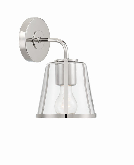 Crystorama FUL-911-PN-CL One Light Bath, Polished Nickel