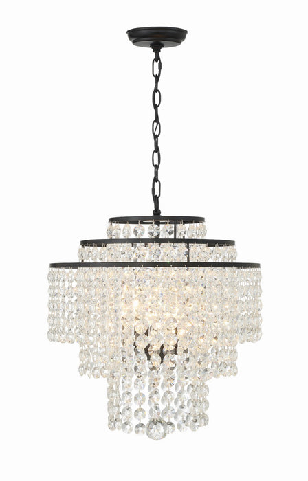 Crystorama GAB-B7304-MK Four Light Chandelier, Matte Black