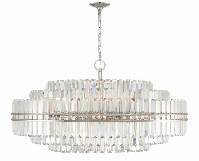 Crystorama HAY-1409-PN 32 Light Chandelier, Polished Nickel