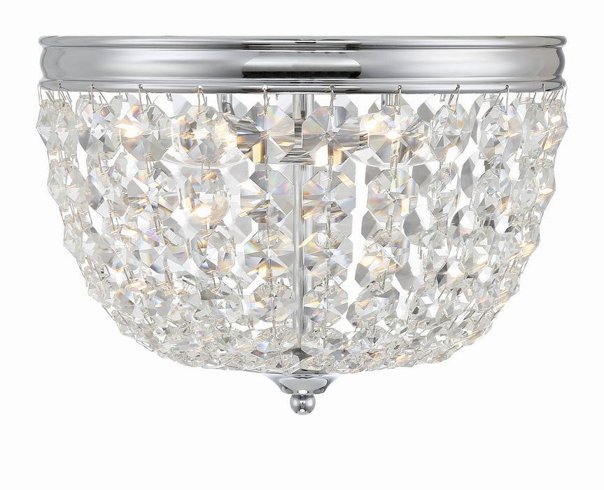 Crystorama NOL-312-CH-CL-MWP Two Light Flush Mount, Polished Chrome