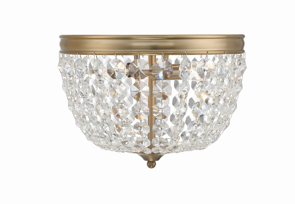 Crystorama NOL-312-VG-CL-MWP Two Light Flush Mount, Vibrant Gold