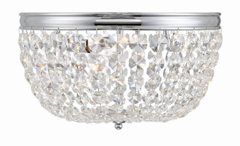 Crystorama NOL-314-CH-CL-MWP Three Light Flush Mount, Polished Chrome