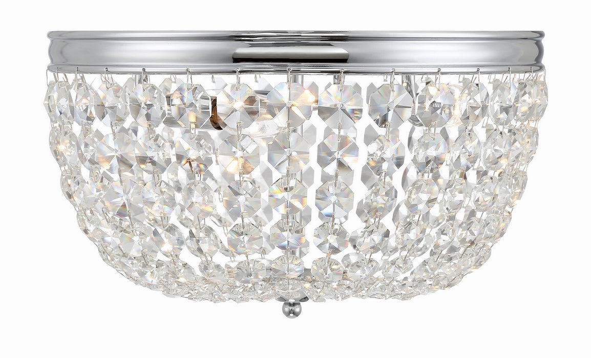 Crystorama NOL-314-CH-CL-MWP Three Light Flush Mount, Polished Chrome