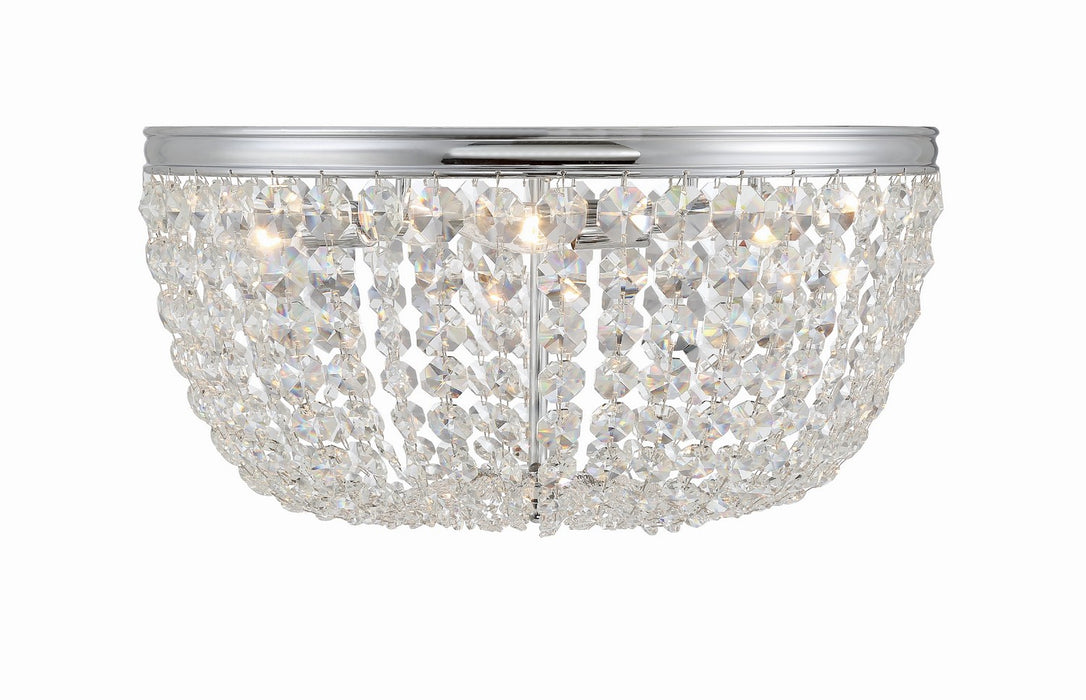 Crystorama NOL-320-CH-CL-MWP Five Light Flush Mount, Polished Chrome