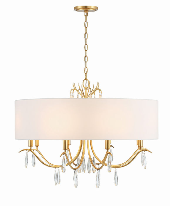 Crystorama ROL-18808-GA Eight Light Chandelier, Antique Gold