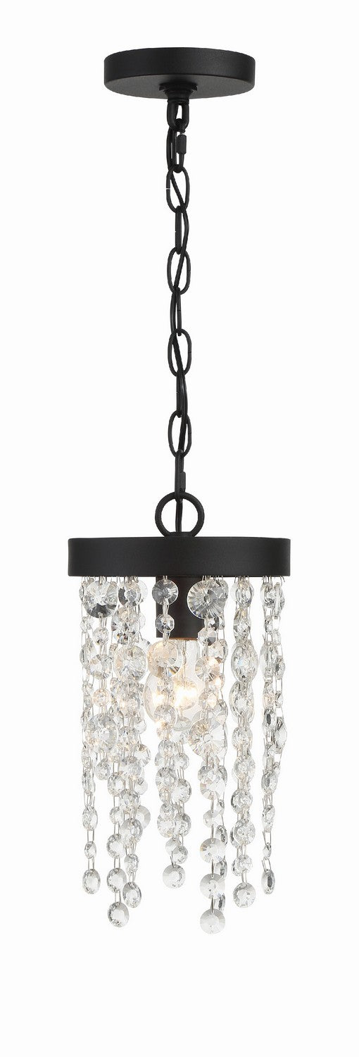 Crystorama WIN-610-BF-CL-MWP One Light Pendant, Black Forged