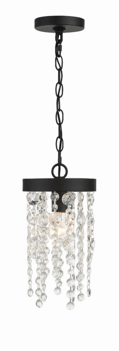 Crystorama WIN-610-BF-CL-MWP One Light Pendant, Black Forged