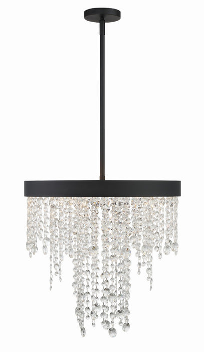 Crystorama WIN-615-BF-CL-MWP Five Light Chandelier, Black Forged