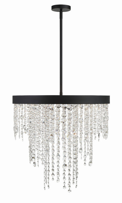Crystorama WIN-616-BF-CL-MWP Six Light Chandelier, Black Forged