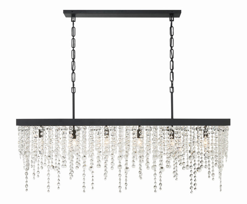 Crystorama WIN-617-BF-CL-MWP Six Light Chandelier, Black Forged
