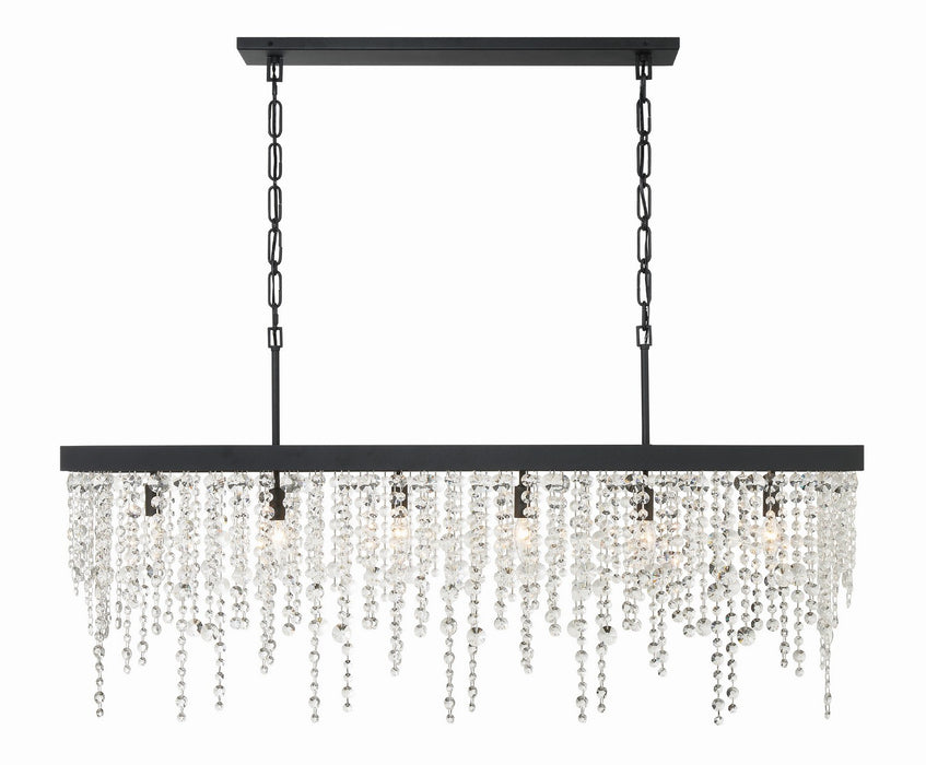 Crystorama WIN-617-BF-CL-MWP Six Light Chandelier, Black Forged