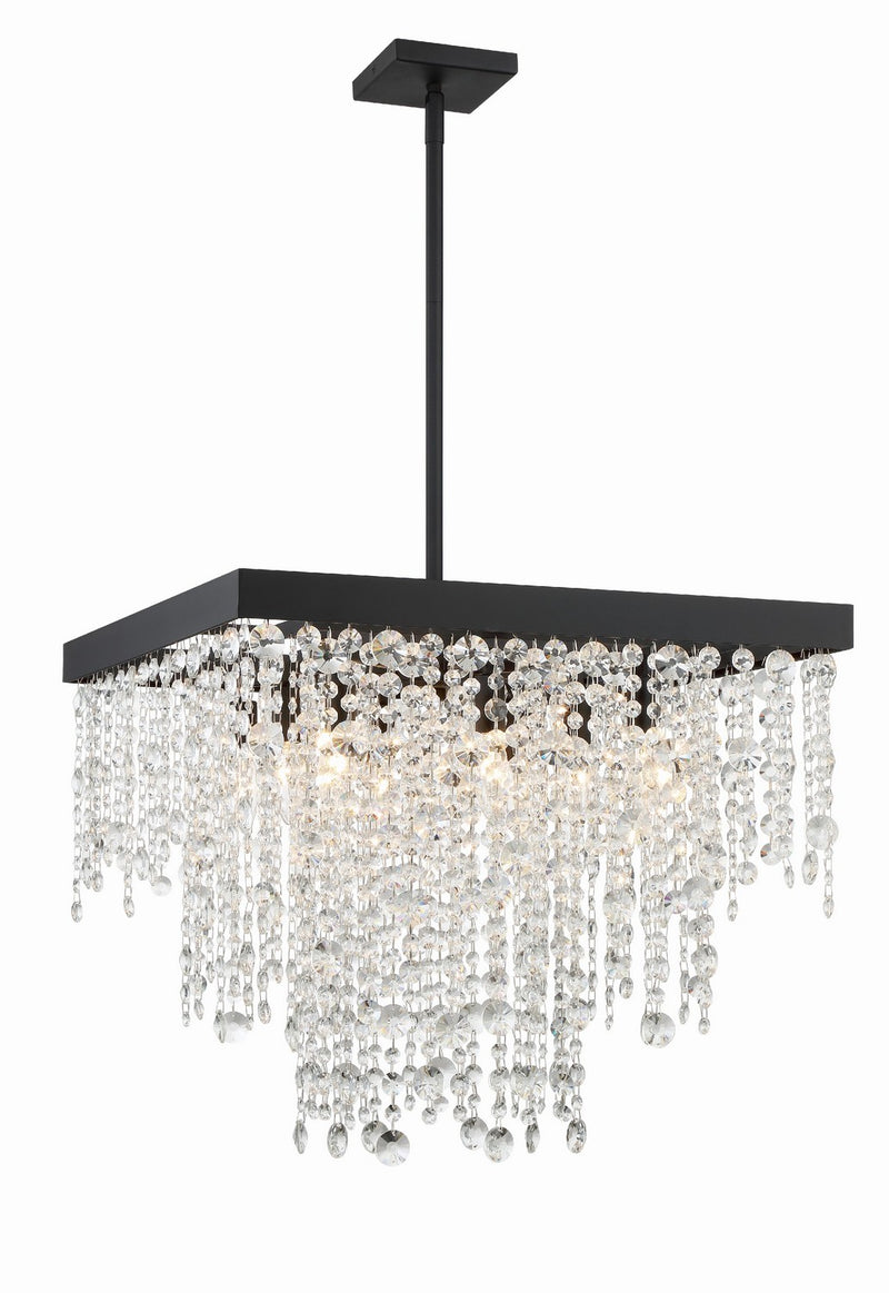 Crystorama WIN-618-BF-CL-MWP Eight Light Chandelier, Black Forged