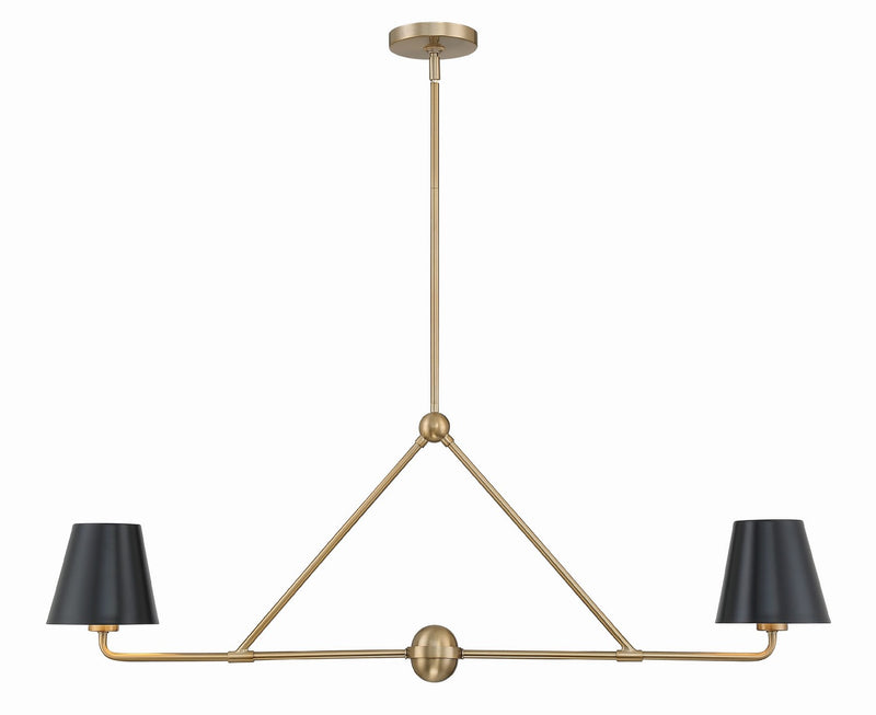 Crystorama XAV-B9302-VG Two Light Chandelier, Vibrant Gold