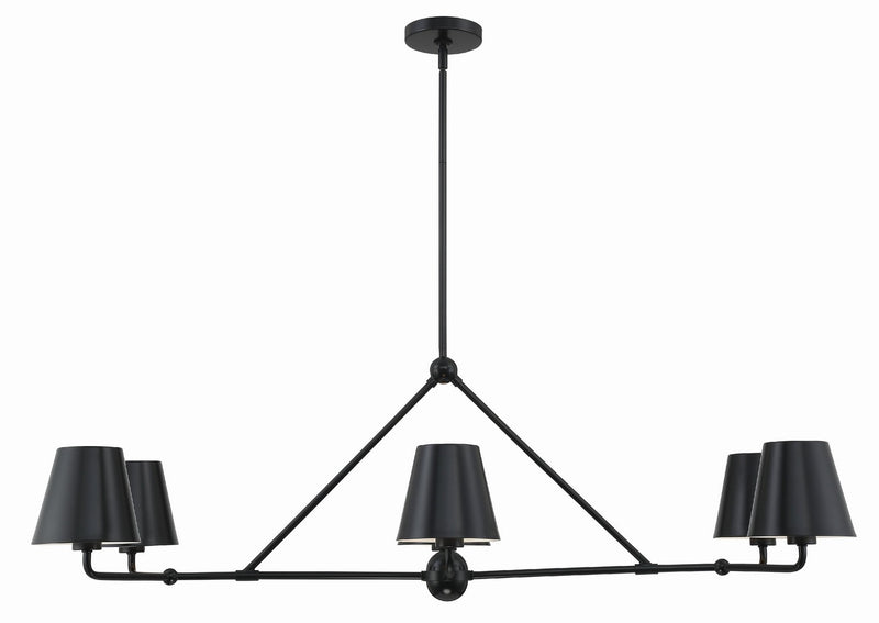 Crystorama XAV-B9306-MK Six Light Chandelier, Matte Black