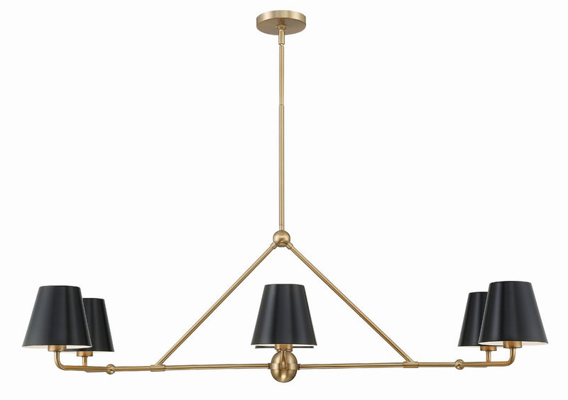 Crystorama XAV-B9306-VG Six Light Chandelier, Vibrant Gold