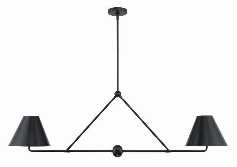 Crystorama XAV-B9307-MK Four Light Chandelier, Matte Black
