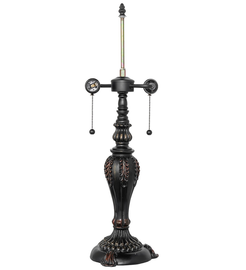 Meyda Tiffany 151774 Two Light Table Base, Highlighted Mahogany Bronze