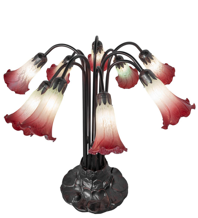 Meyda Tiffany 185081 Ten Light Table Lamp, Mahogany Bronze