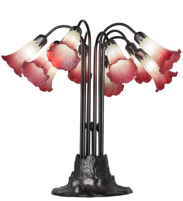 Meyda Tiffany 185081 Ten Light Table Lamp, Mahogany Bronze