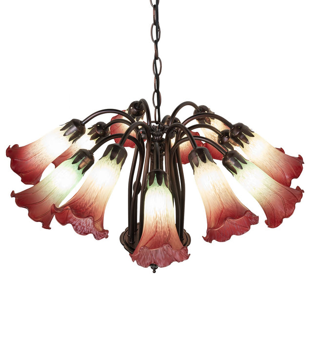 Meyda Tiffany 185083 12 Light Chandelier, Mahogany Bronze