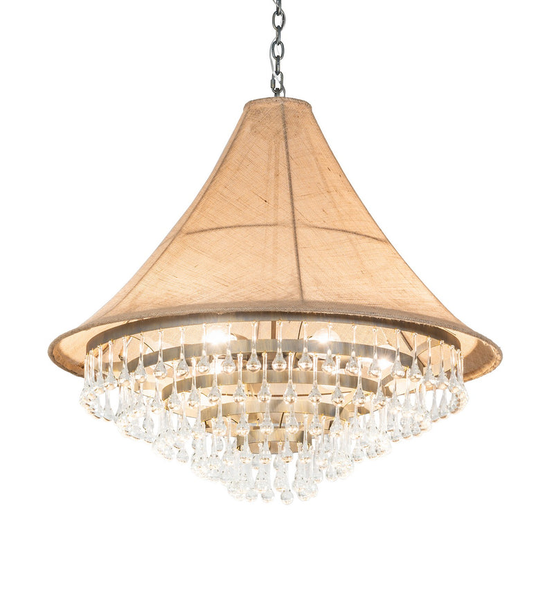 Meyda Tiffany 242372 Six Light Pendant, Antique Brass