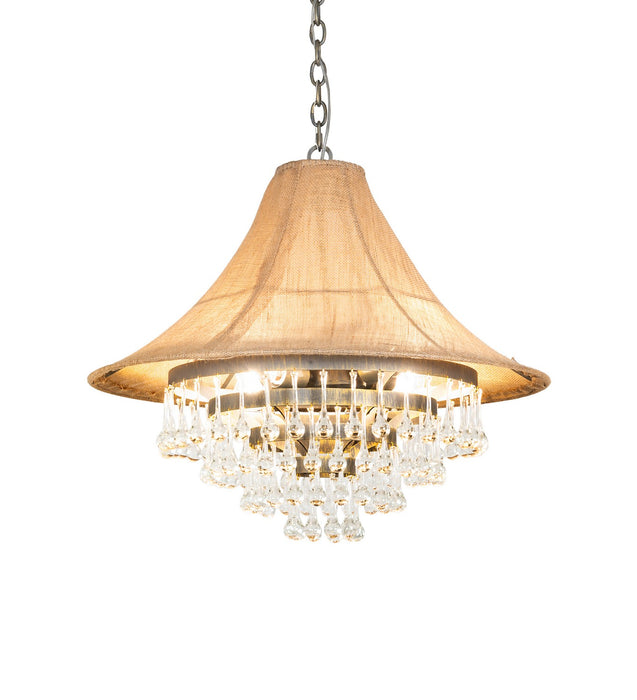 Meyda Tiffany 242373 Four Light Pendant, Antique Brass
