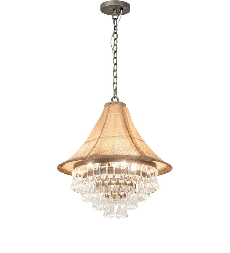 Meyda Tiffany 242374 Four Light Pendant, Antique Brass