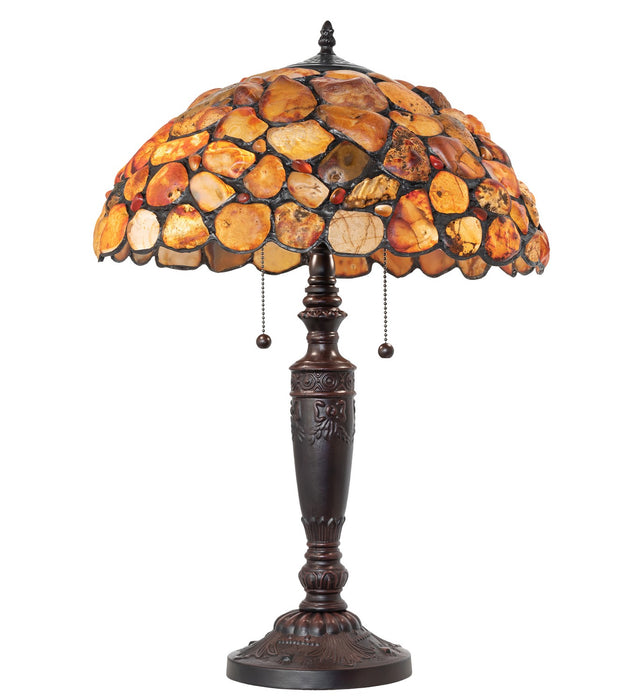 Meyda Tiffany 253041 Two Light Table Lamp, Mahogany Bronze