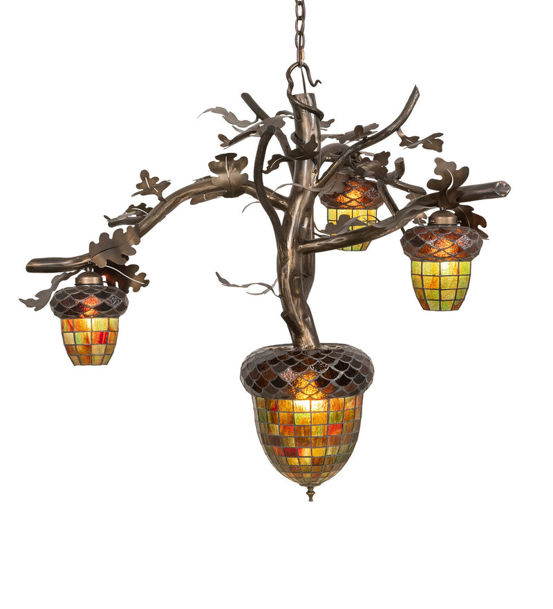 Meyda Tiffany 255787 Four Light Chandelier, Antique Copper