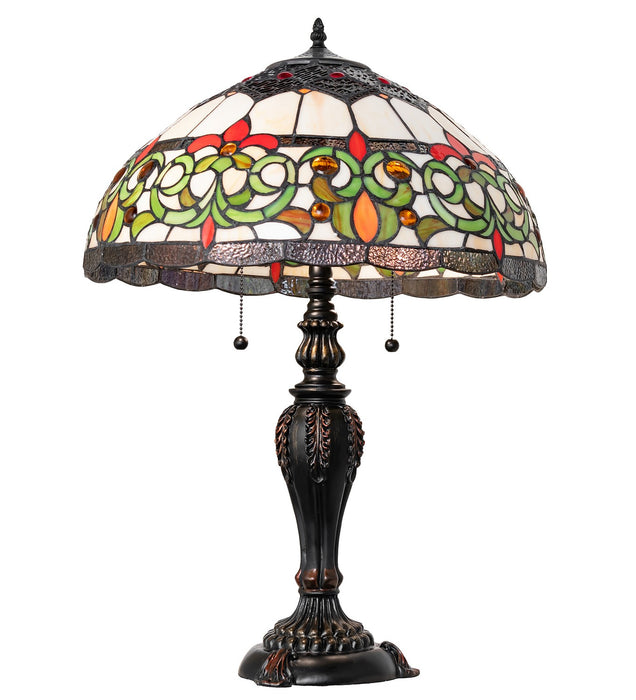 Meyda Tiffany 256646 Two Light Table Lamp, Mahogany Bronze