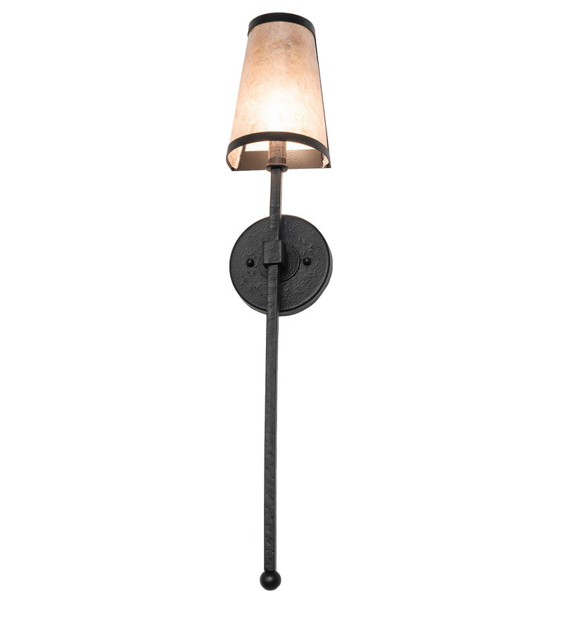 Meyda Tiffany 258279 One Light Wall Sconce, Black Satin Wrought Iron