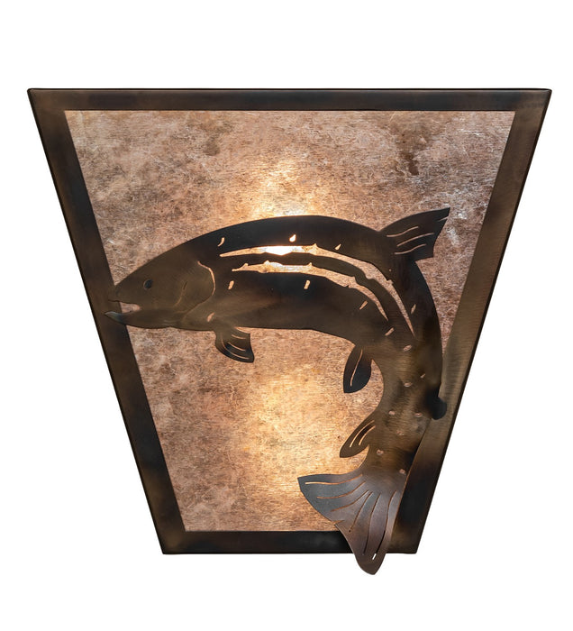 Meyda Tiffany 258986 Two Light Wall Sconce, Light Burnished Antique Copper