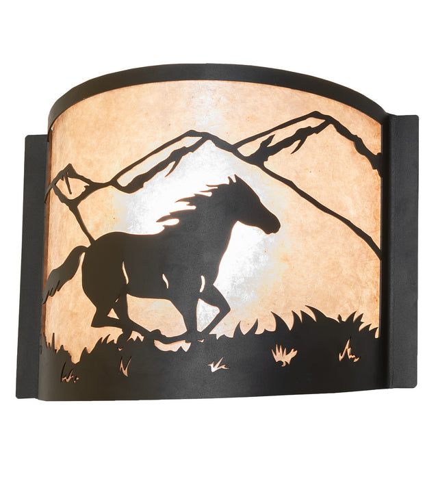 Meyda Tiffany 259844 One Light Wall Sconce, Wrought Iron